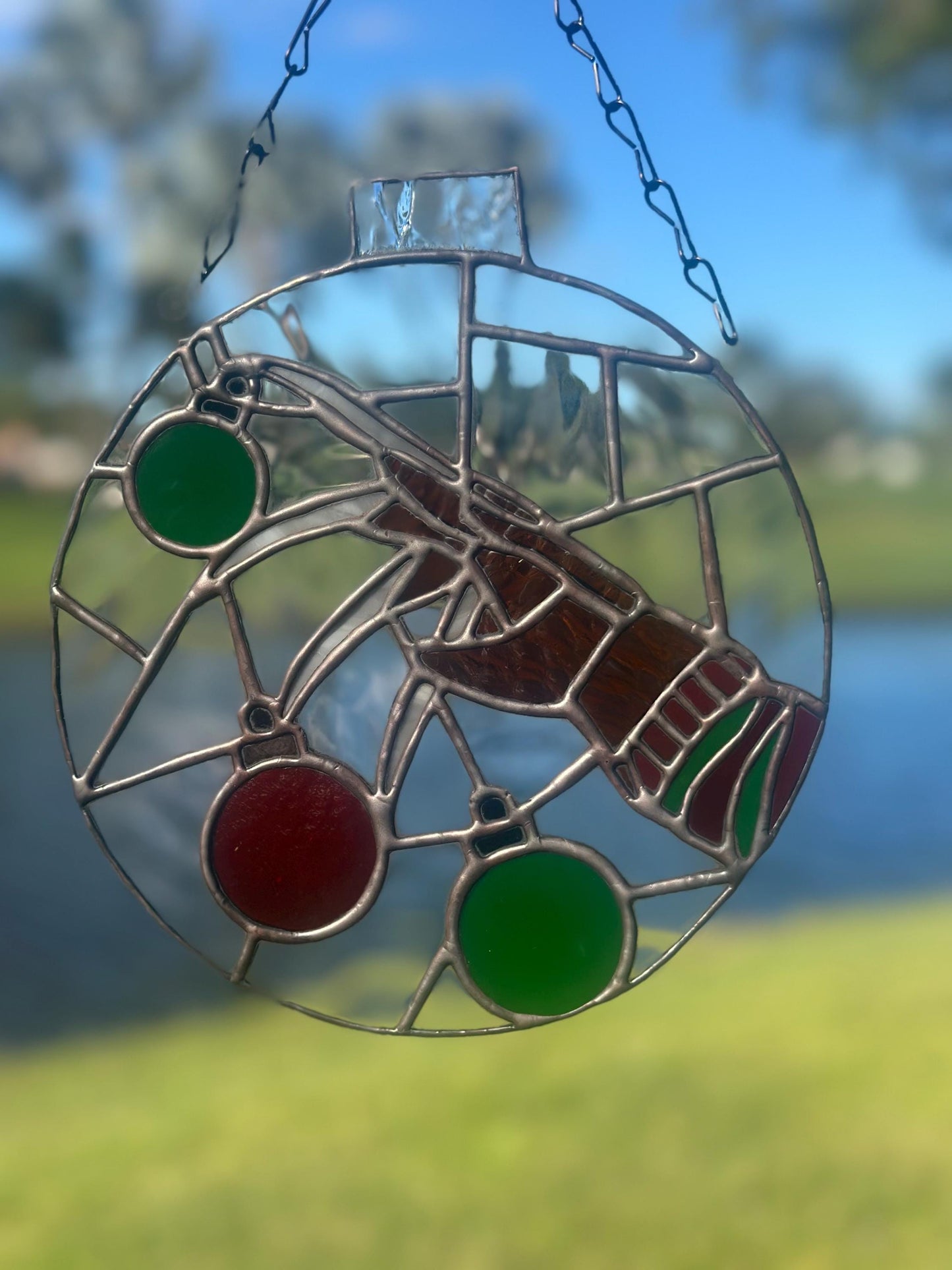 Horror Glove Christmas Ornament – Stained Glass Holiday Suncatcher