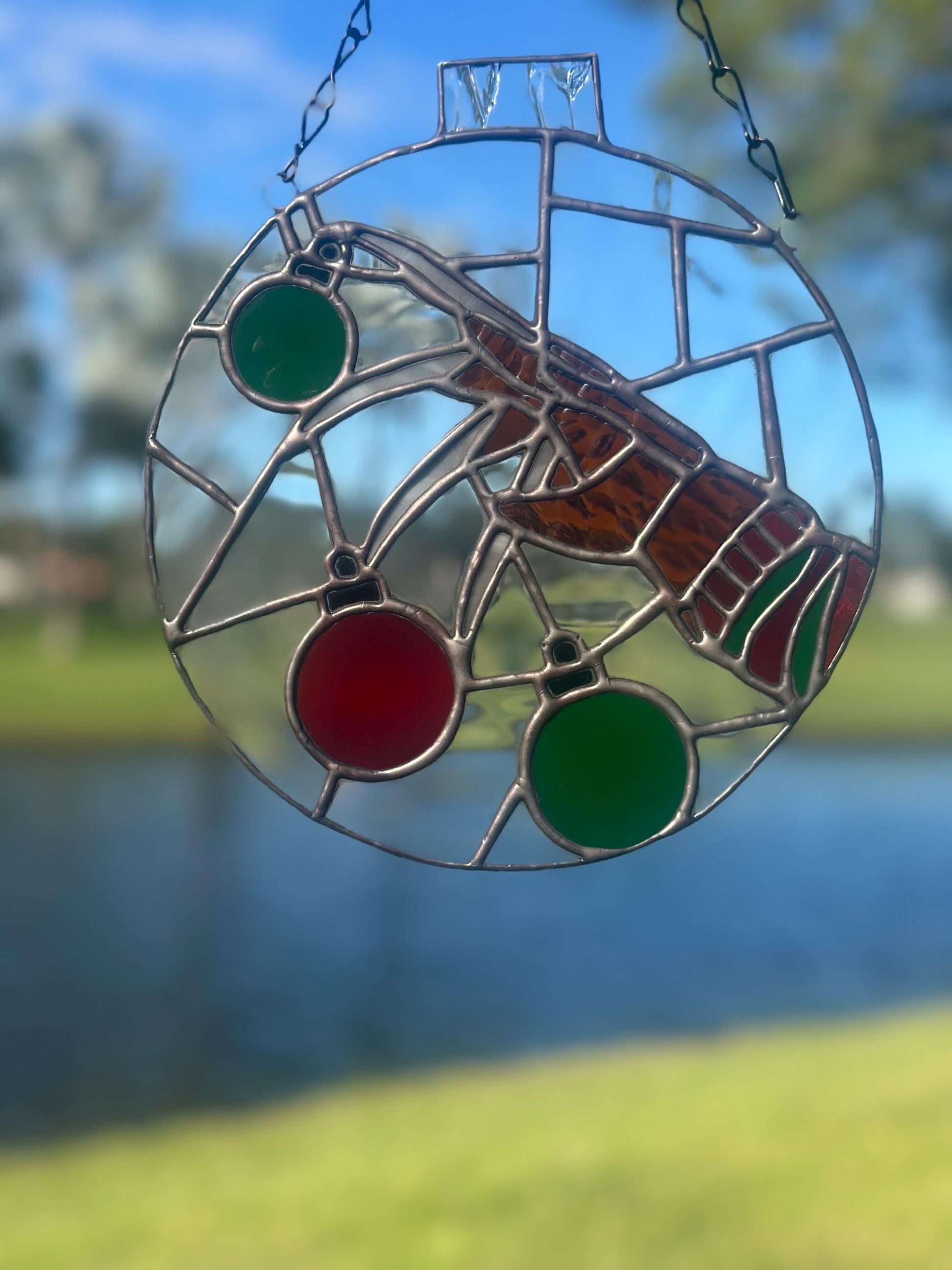 Horror Glove Christmas Ornament – Stained Glass Holiday Suncatcher