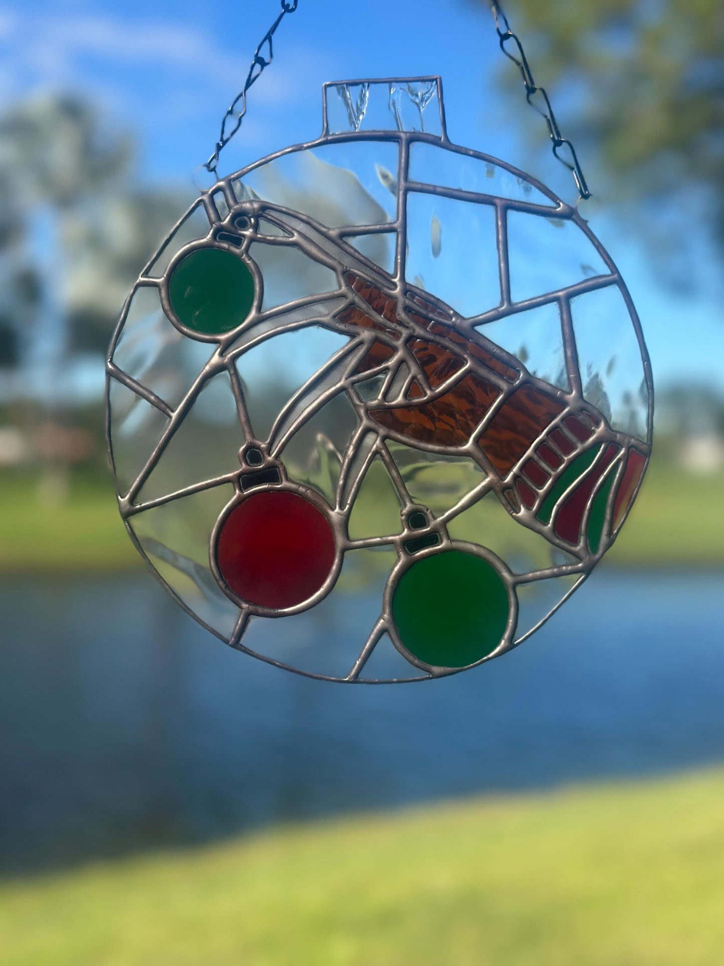 Horror Glove Christmas Ornament – Stained Glass Holiday Suncatcher