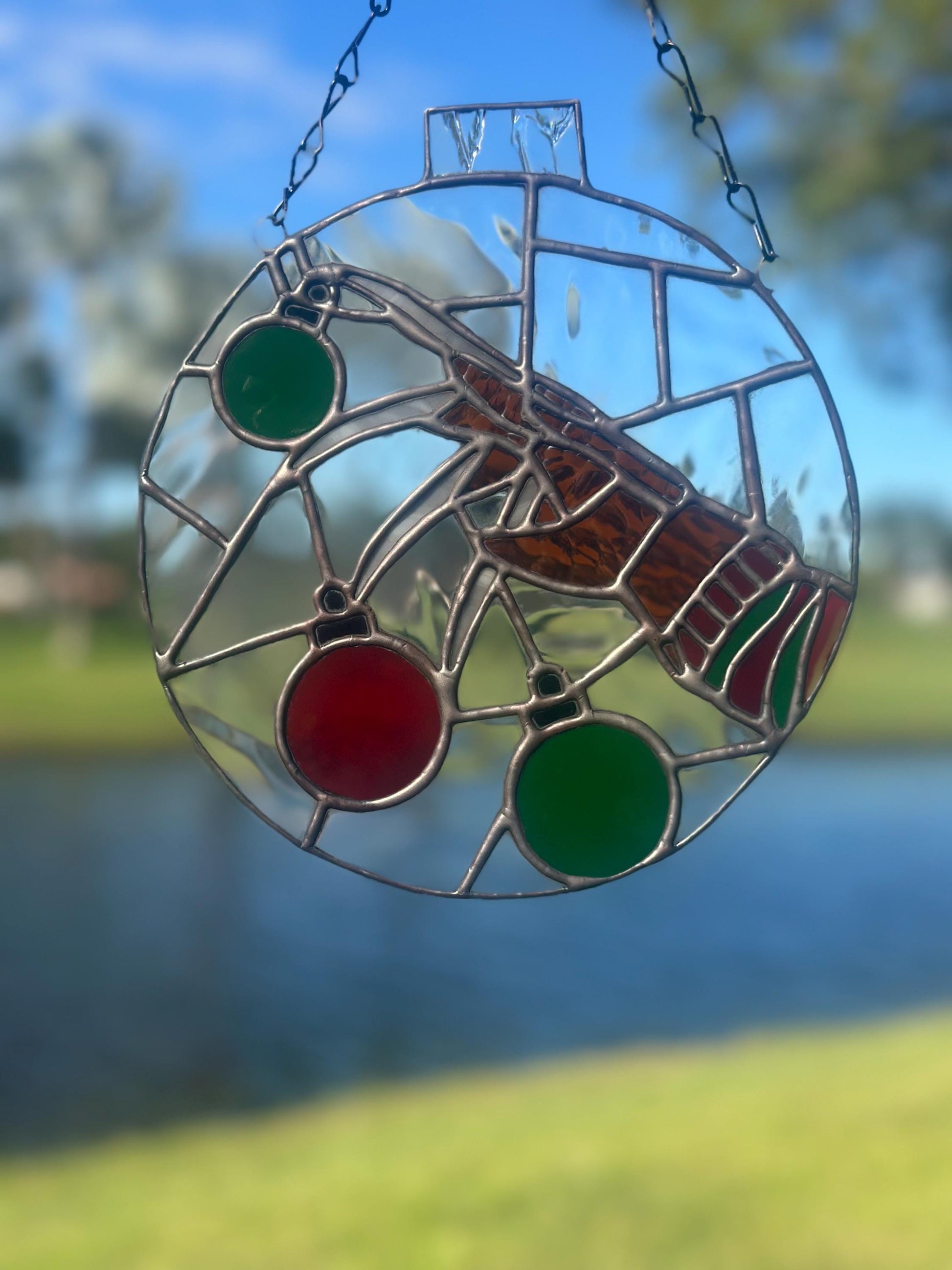 Horror Glove Christmas Ornament – Stained Glass Holiday Suncatcher