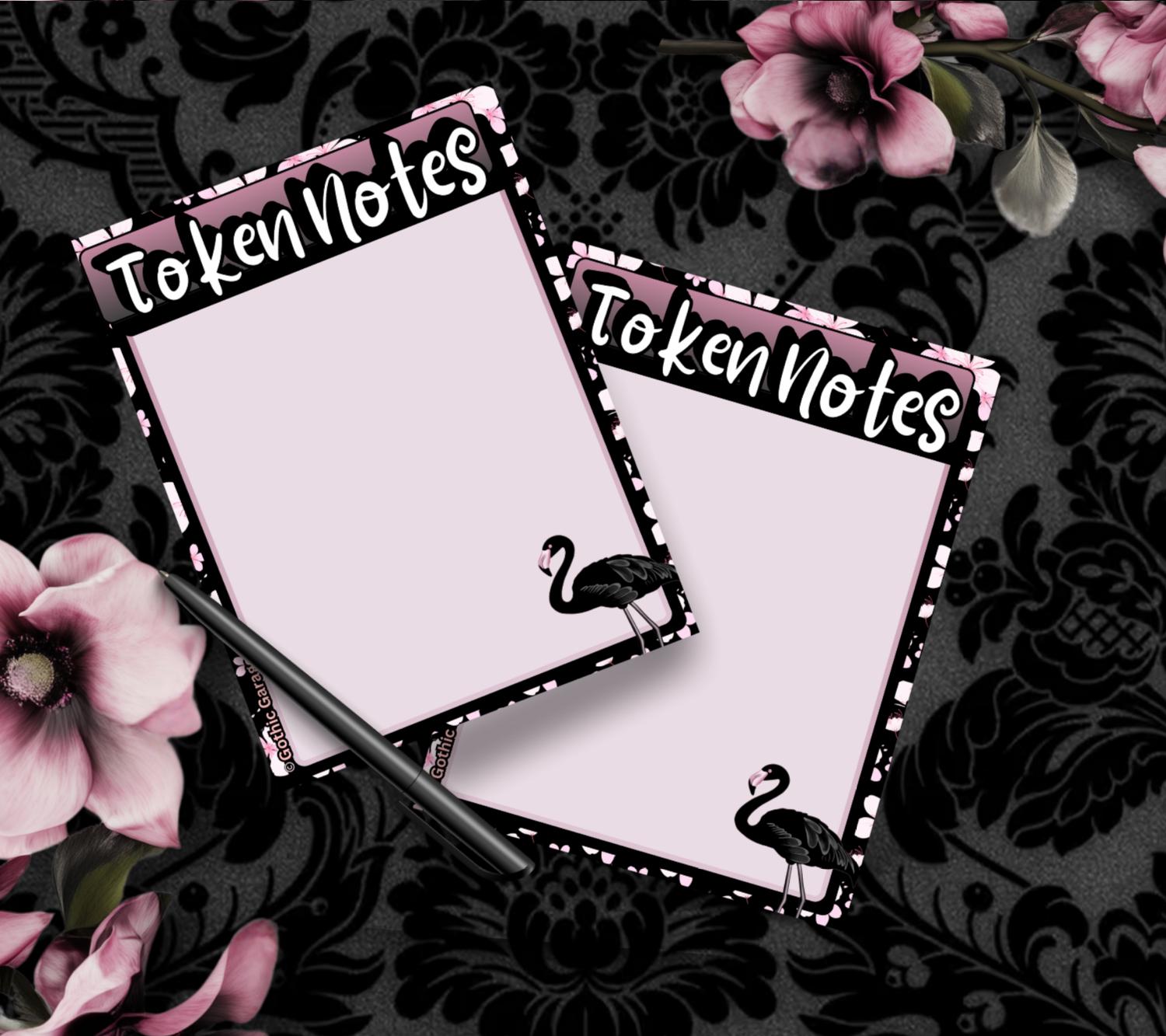 Gothic Black Flamingo Blank Notepad – Memo Notes & Alternative Stationery