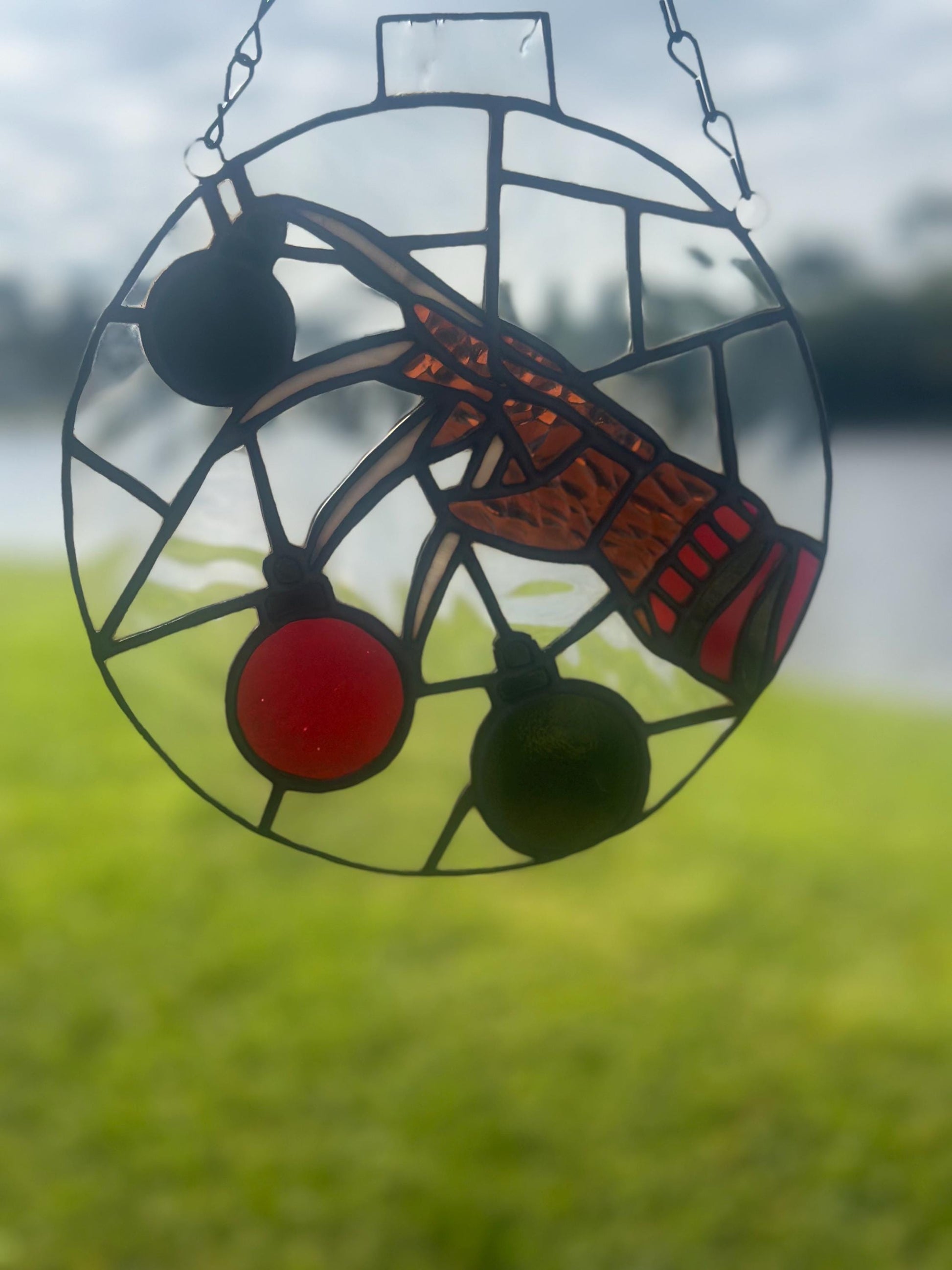 Horror Glove Christmas Ornament – Stained Glass Holiday Suncatcher