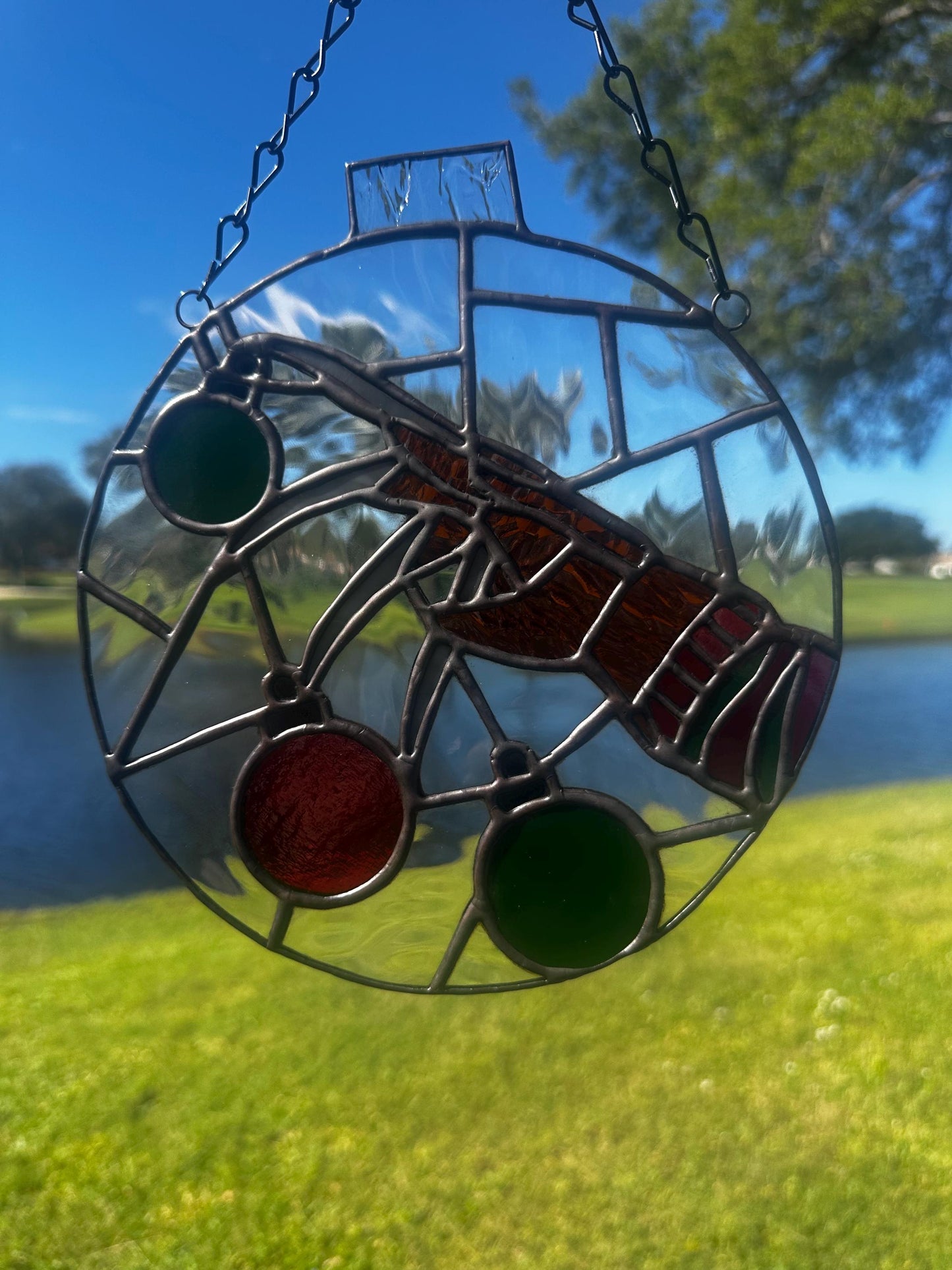 Horror Glove Christmas Ornament – Stained Glass Holiday Suncatcher