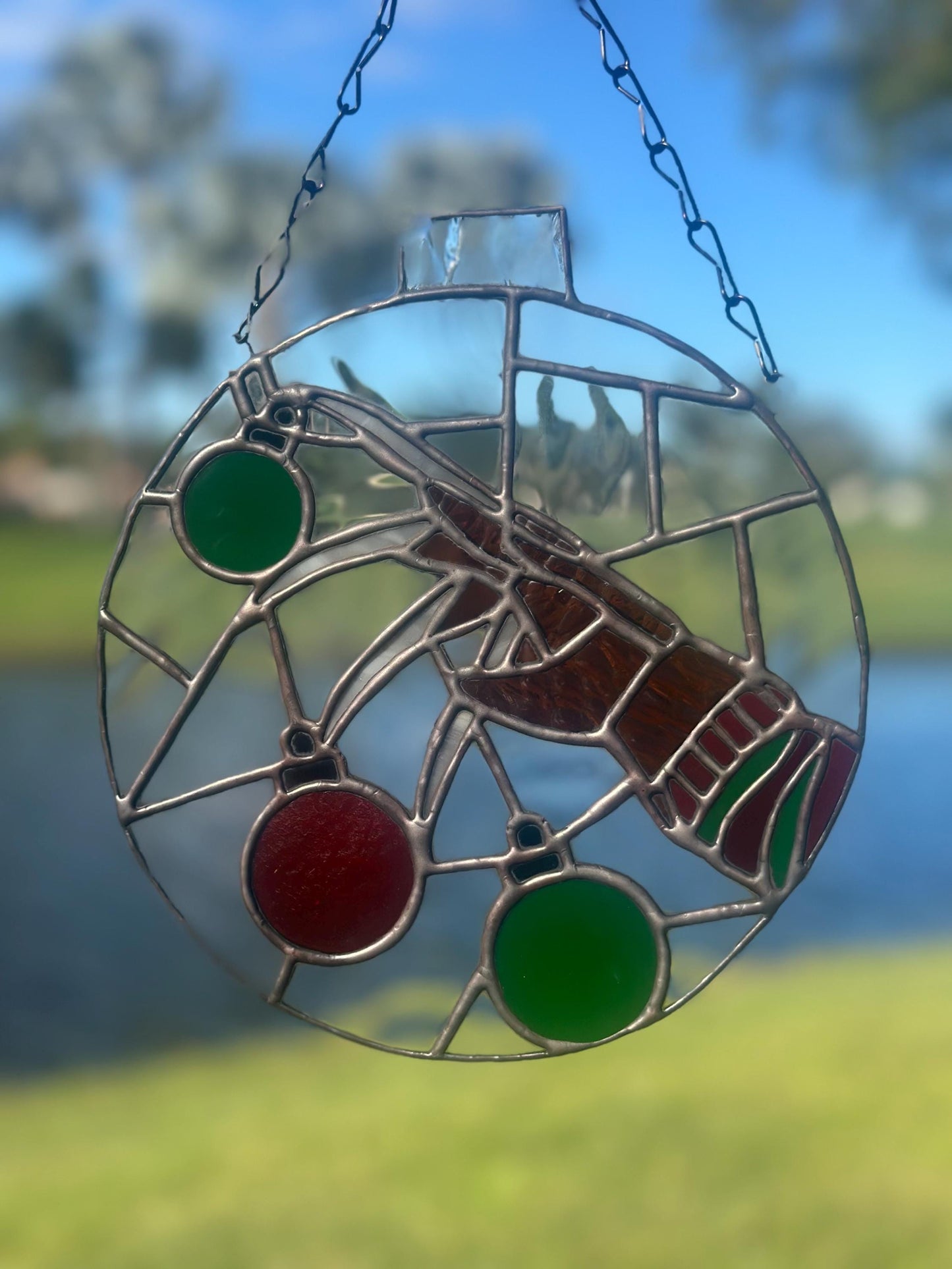 Horror Glove Christmas Ornament – Stained Glass Holiday Suncatcher