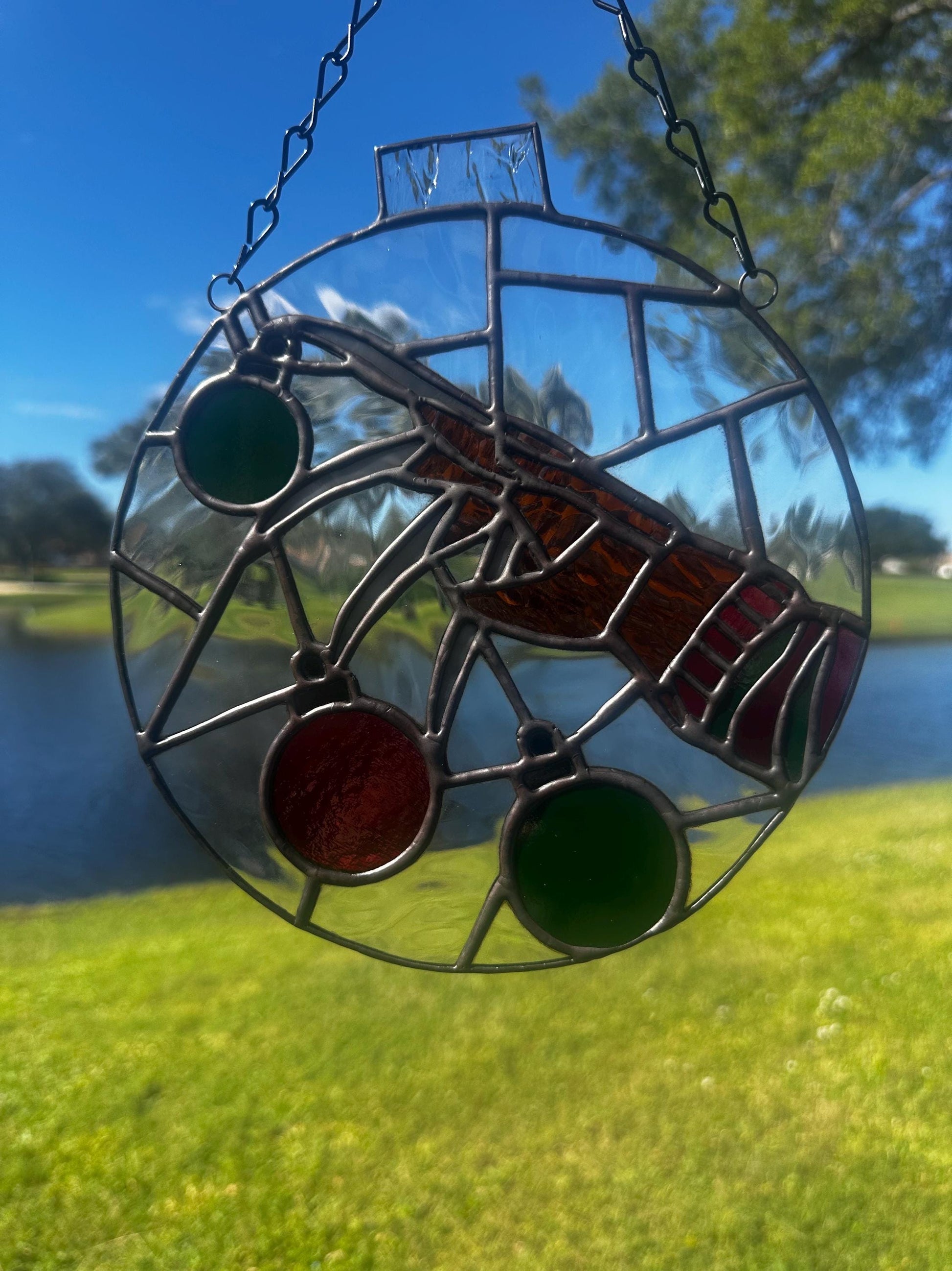 Horror Glove Christmas Ornament – Stained Glass Holiday Suncatcher