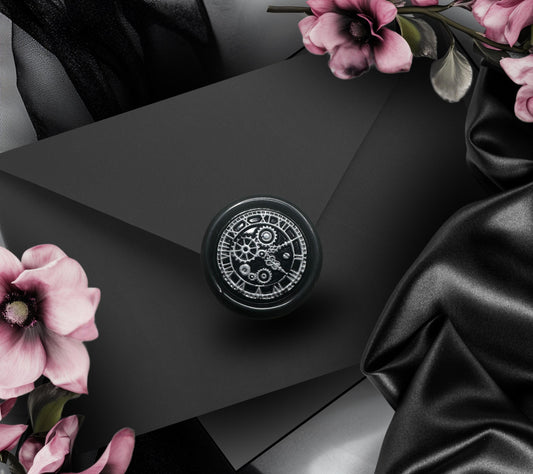 Steampunk Clockwork Wax Seals – Peel & Stick Gothic Stationery Accessory