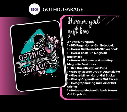 Horror Girl Gift Box – Gothic Stationery, Stickers, Notebooks & Alt Art Bundle