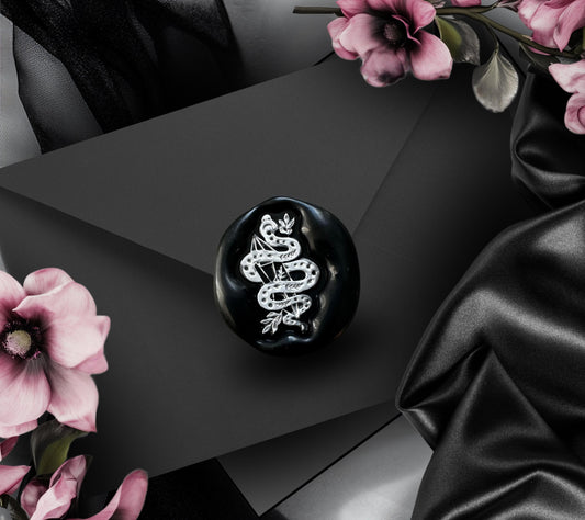 Snake & Crystal Wax Seals – Gothic Peel-and-Stick Envelope Seals