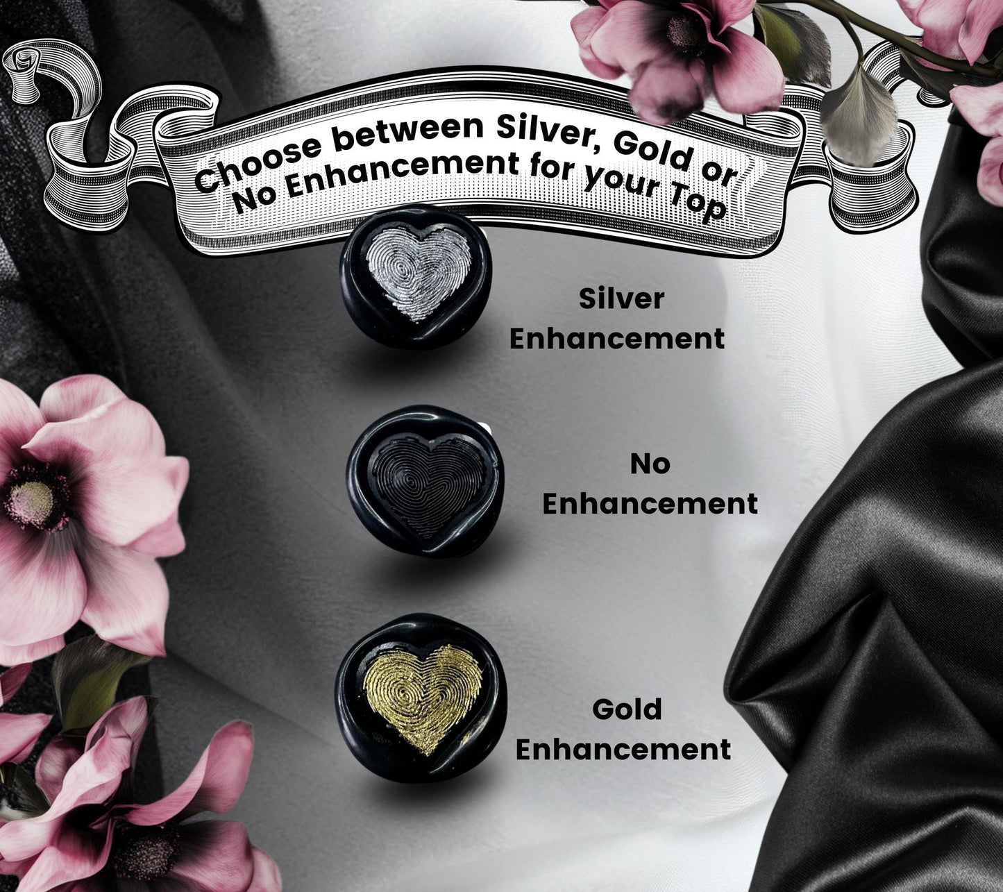 Fingerprint Heart Wax Seals – Gothic Black Peel and Stick Envelope Seals