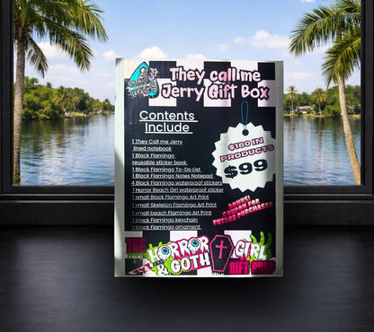 Black Flamingo Gift Box – Goth Stationery Set, "They Call Me Jerry" Edition