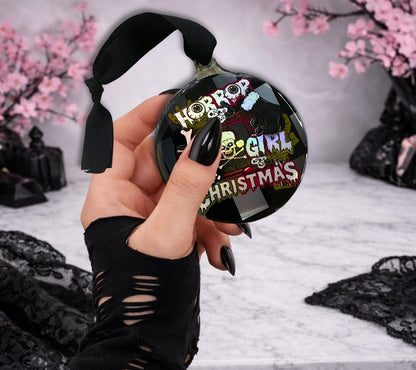 Horror Girl Christmas Ornament – Gothic Creepy Christmas Decor for Horror Fans & Alt Holiday Trees