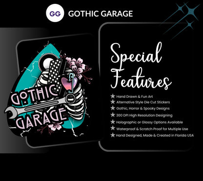 Retro Horror Girl Waterproof Sticker – Vintage Gothic TV Design