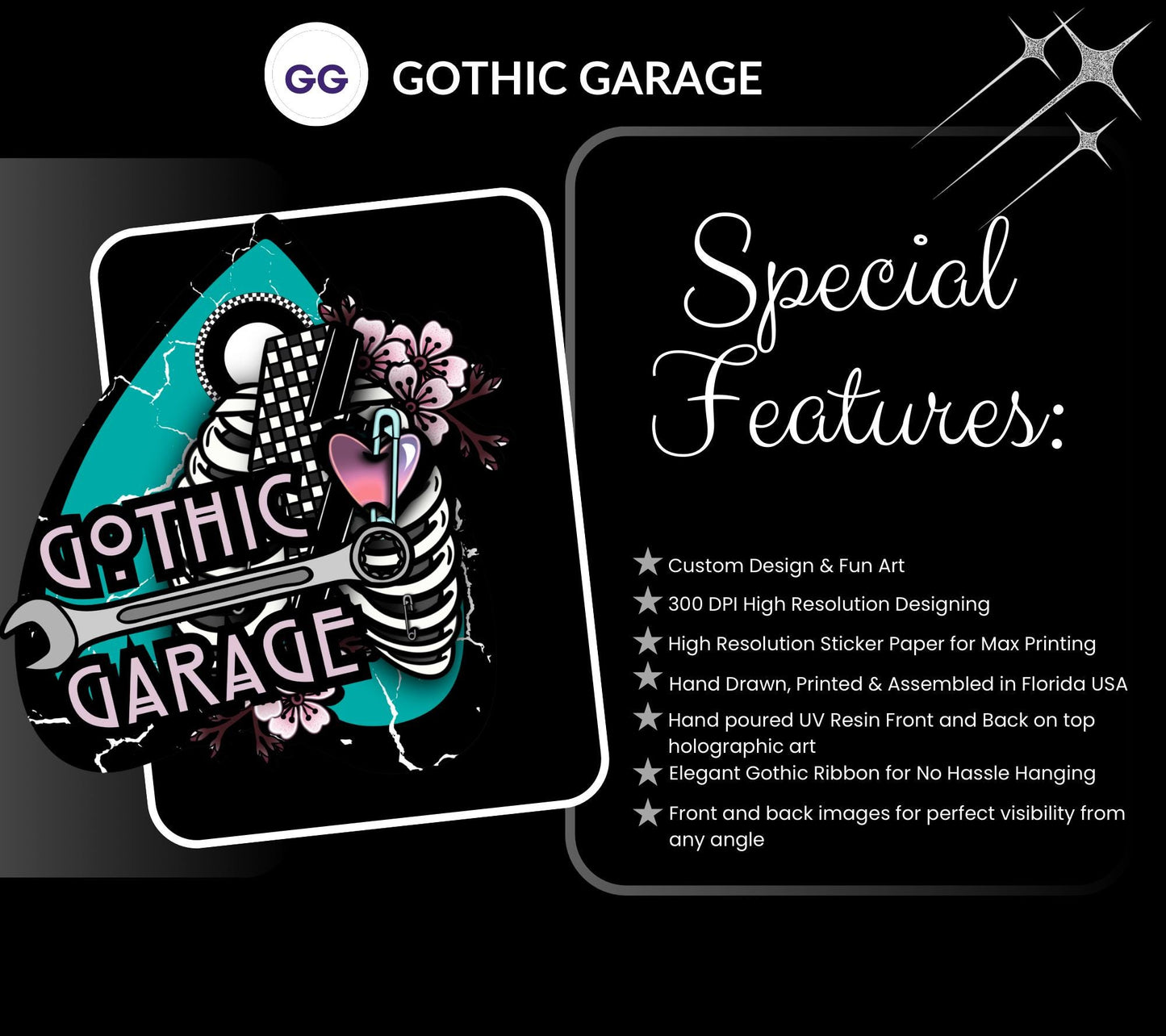 Upside Down Demogorgon Ornament, Gothic Horror Decor, Holographic Acrylic Hanging Art