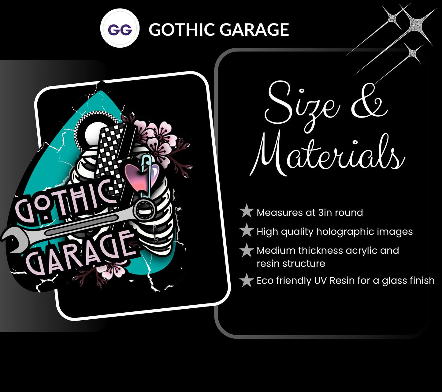 Upside Down Stained Glass Ornament, Gothic Horror Decor, Holographic Acrylic Hanging Art