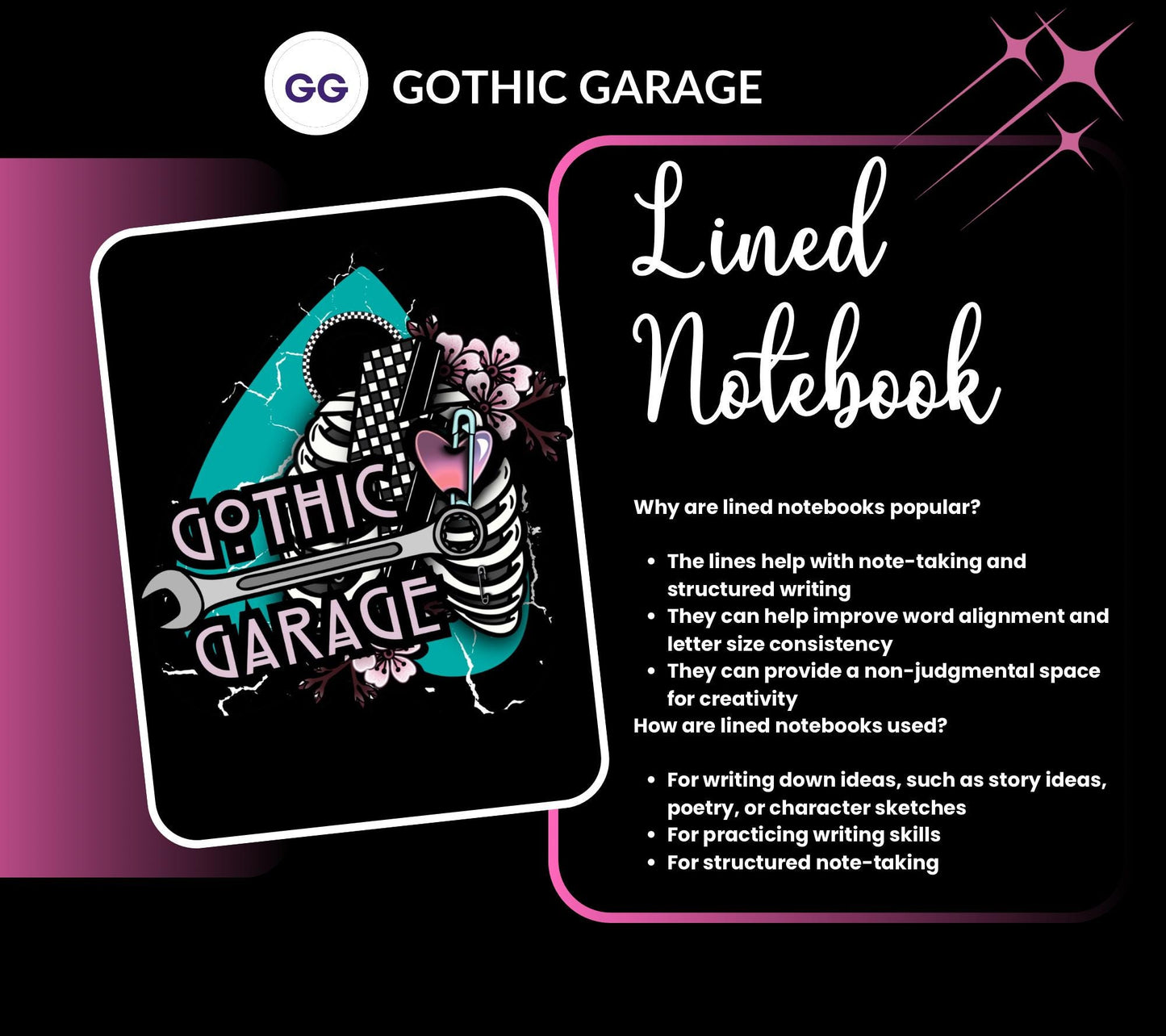 Memento Mori Notebook - Hand Drawn Gothic Skull Hourglass Detail – 160 Lined Pages for Daily Tasks, Notes, and Personal Writing