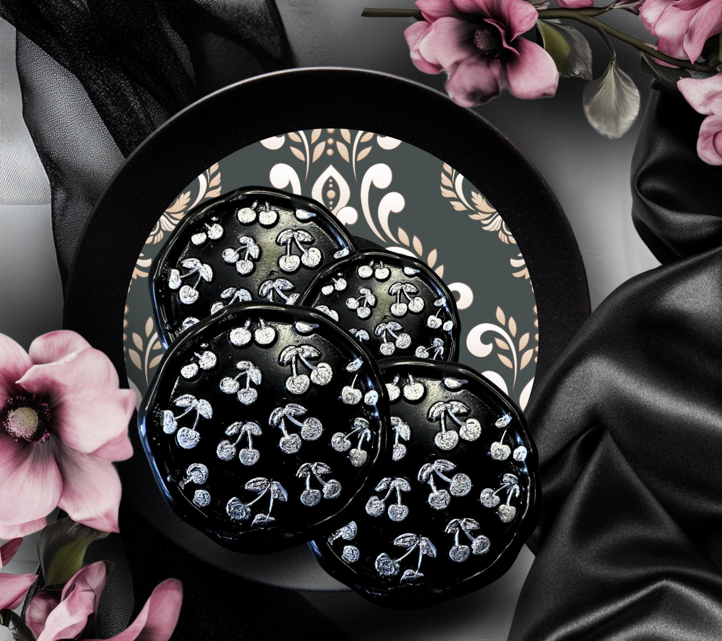 Punk Cherry Wax Seals – Gothic Peel & Stick Wax Seals for Letters and Packaging