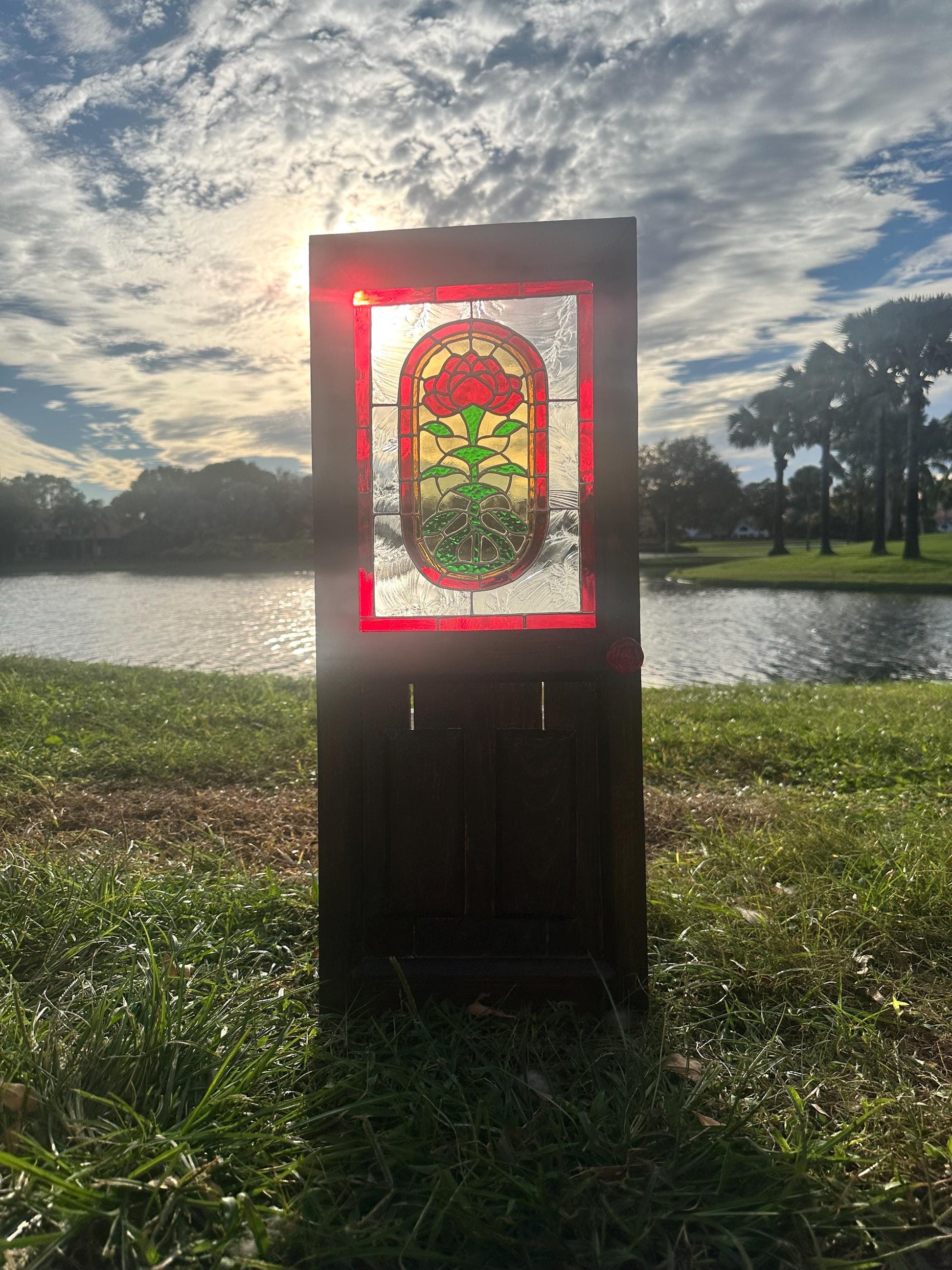 Vecna’s Door -Inspired Stained Glass Wall Art – One of a Kind Gothic Horror Collector Piece