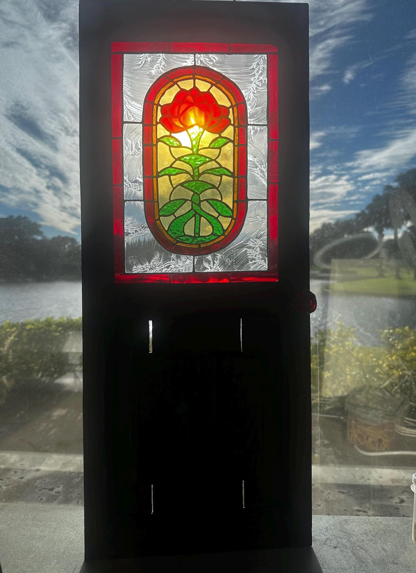 Vecna’s Door -Inspired Stained Glass Wall Art – One of a Kind Gothic Horror Collector Piece