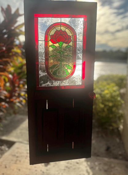Vecna’s Door -Inspired Stained Glass Wall Art – One of a Kind Gothic Horror Collector Piece