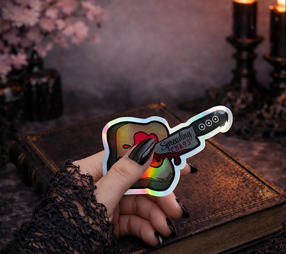 Bloody Toast Sticker: Spreading Chaos, Waterproof Vinyl Die Cut