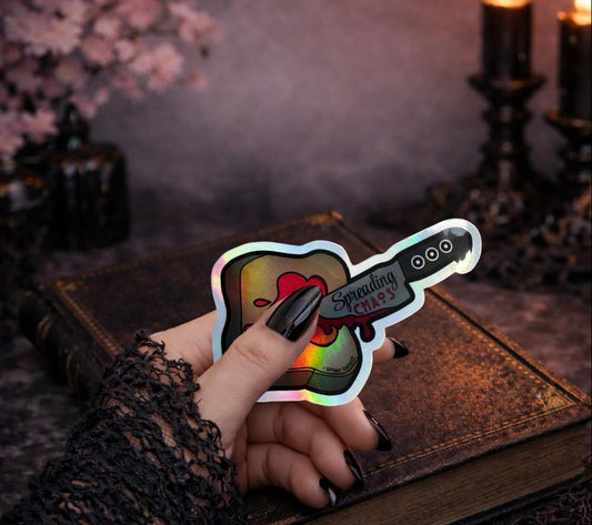 Bloody Toast Sticker: Spreading Chaos, Waterproof Vinyl Die Cut