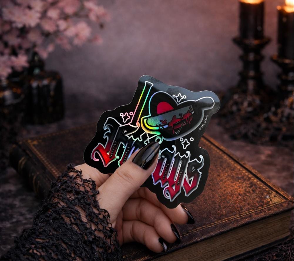 Horror Friday Nights, Waterproof Die Cut Sticker, Choose Between Glossy or Holographic, Perfect to Add Scariness to any Surface