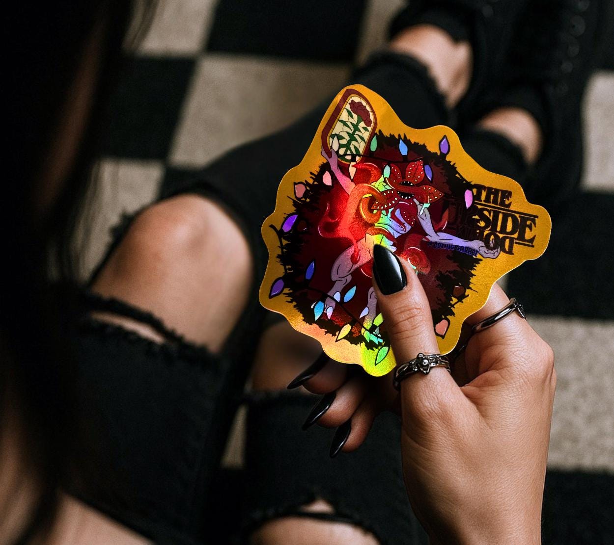 Upside Down Demogorgon Waterproof Sticker | Vecna Door Horror Vinyl Decal