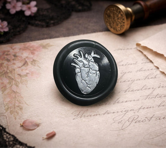Anatomical Heart Wax Seals – Gothic Peel-and-Stick Envelope Seals