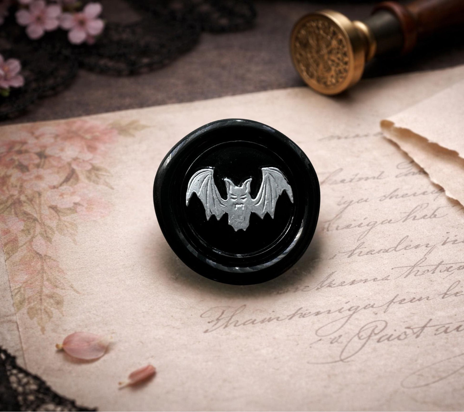 Enchanted Bat Wax Seal – Gothic Soy Wax Sticker for Witchy Mail, Gifts & Journals