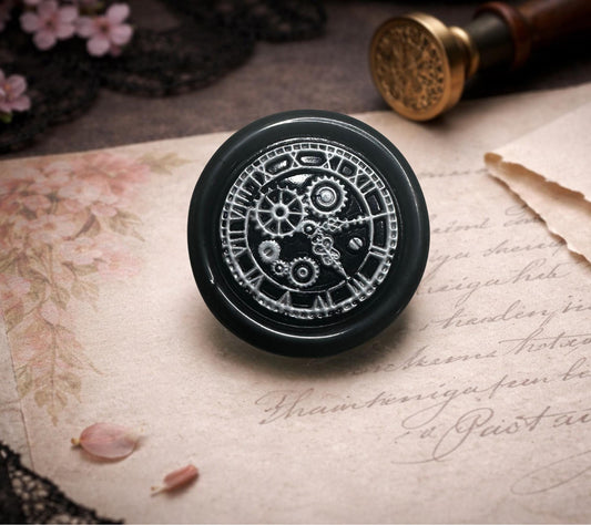 Steampunk Clockwork Wax Seals – Peel & Stick Gothic Stationery Accessory