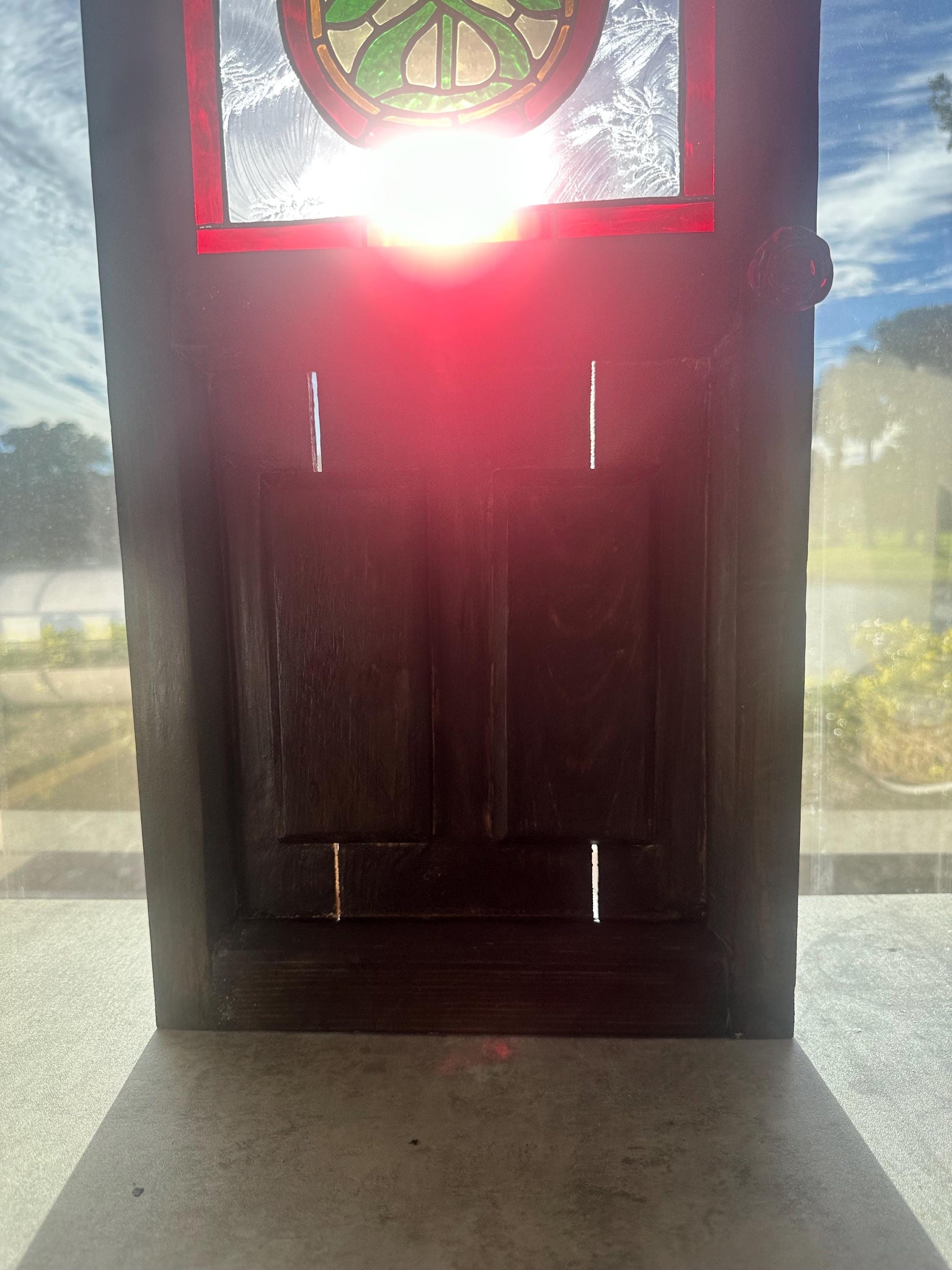 Vecna’s Door -Inspired Stained Glass Wall Art – One of a Kind Gothic Horror Collector Piece