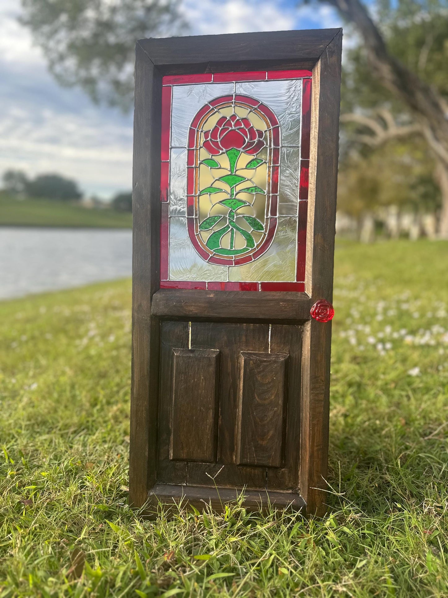 Vecna’s Door -Inspired Stained Glass Wall Art – One of a Kind Gothic Horror Collector Piece