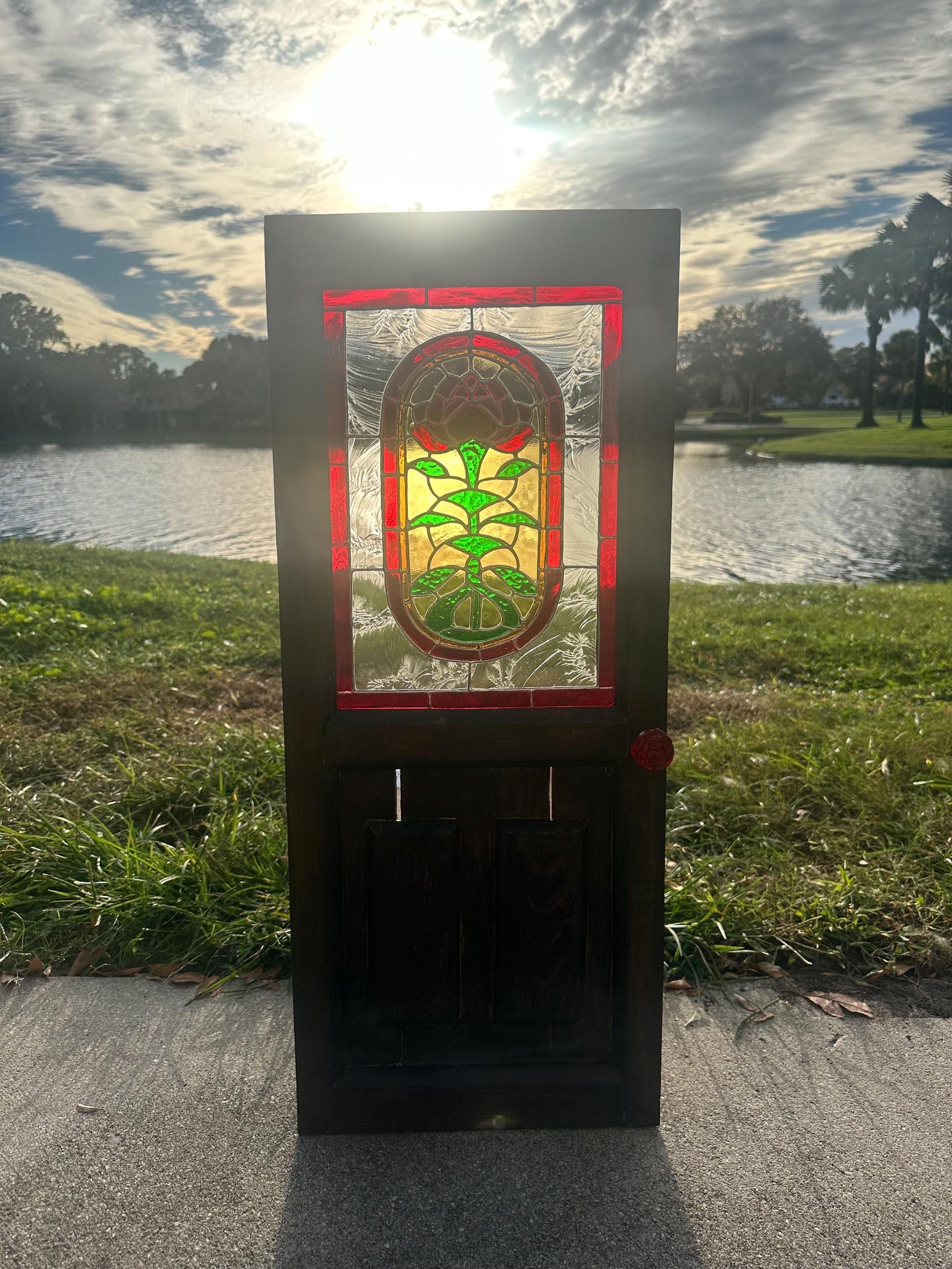 Vecna’s Door -Inspired Stained Glass Wall Art – One of a Kind Gothic Horror Collector Piece