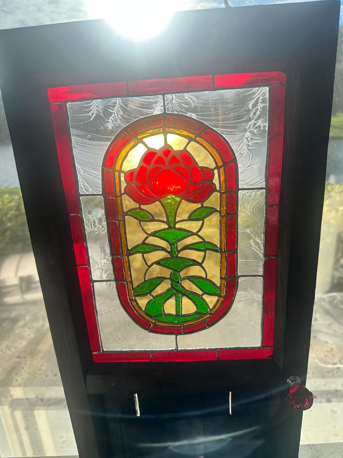 Vecna’s Door -Inspired Stained Glass Wall Art – One of a Kind Gothic Horror Collector Piece