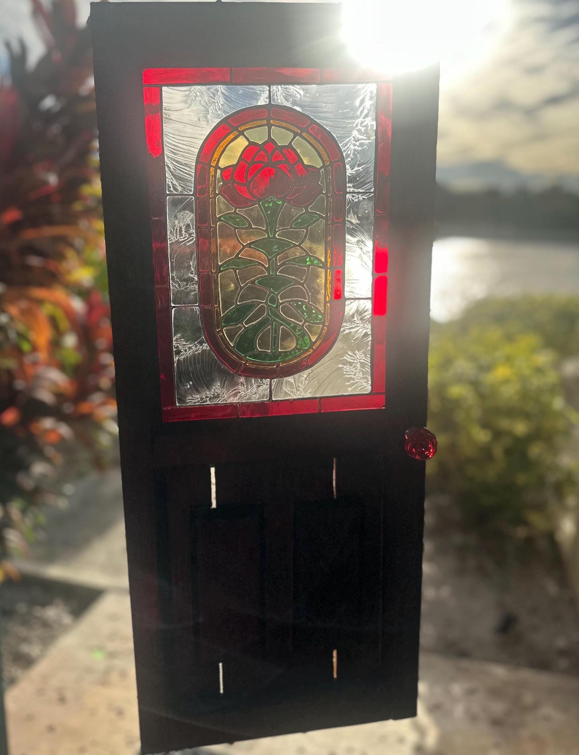 Vecna’s Door -Inspired Stained Glass Wall Art – One of a Kind Gothic Horror Collector Piece