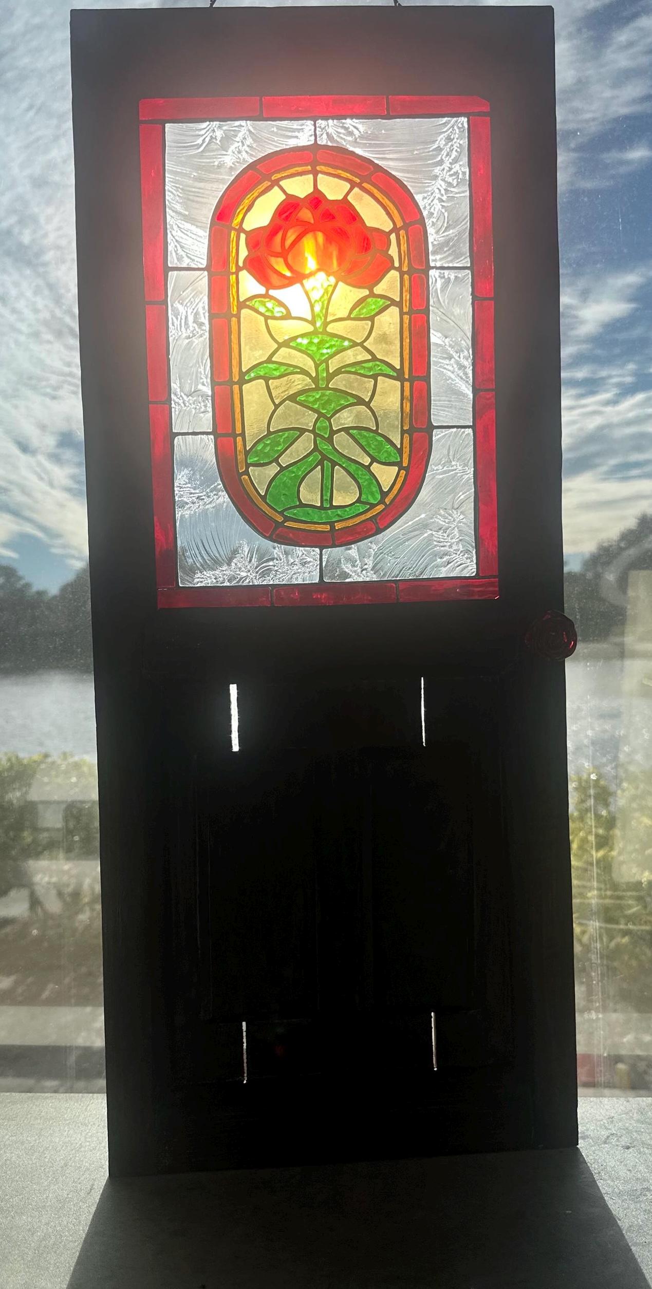 Vecna’s Door -Inspired Stained Glass Wall Art – One of a Kind Gothic Horror Collector Piece