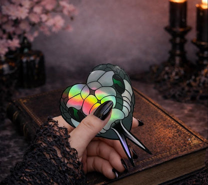 Gothic Snake Head Sticker: Waterproof Vinyl Decal, Glossy or Holographic