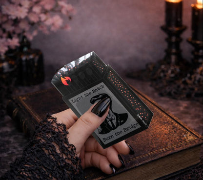 Burning Bridge Skeleton Sticker: Gothic Humor, Waterproof Vinyl