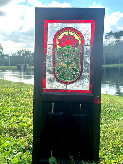 Vecna’s Door -Inspired Stained Glass Wall Art – One of a Kind Gothic Horror Collector Piece