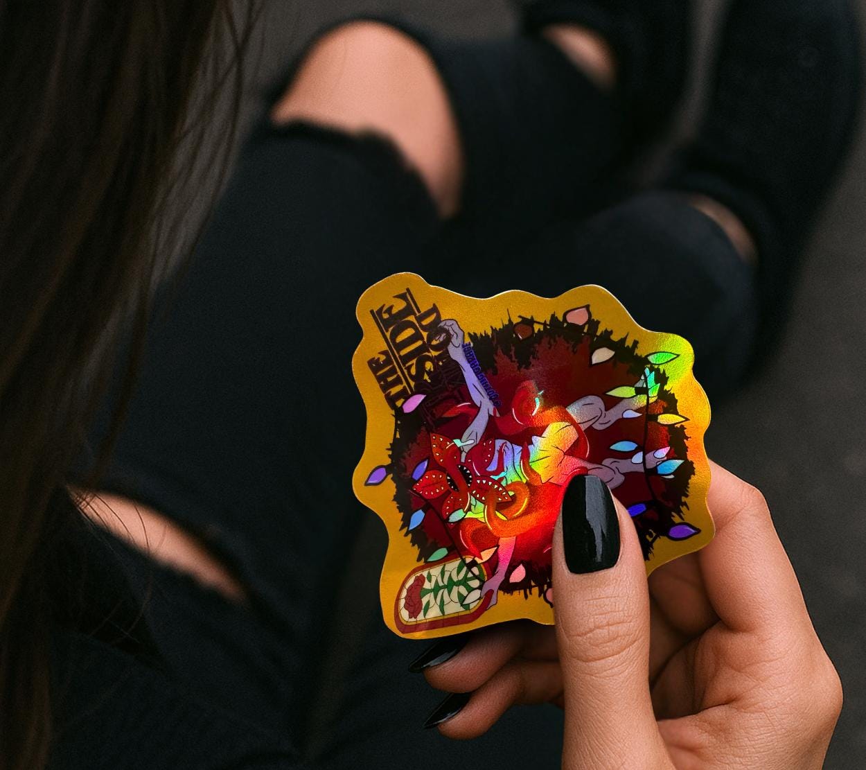 Upside Down Demogorgon Waterproof Sticker | Vecna Door Horror Vinyl Decal