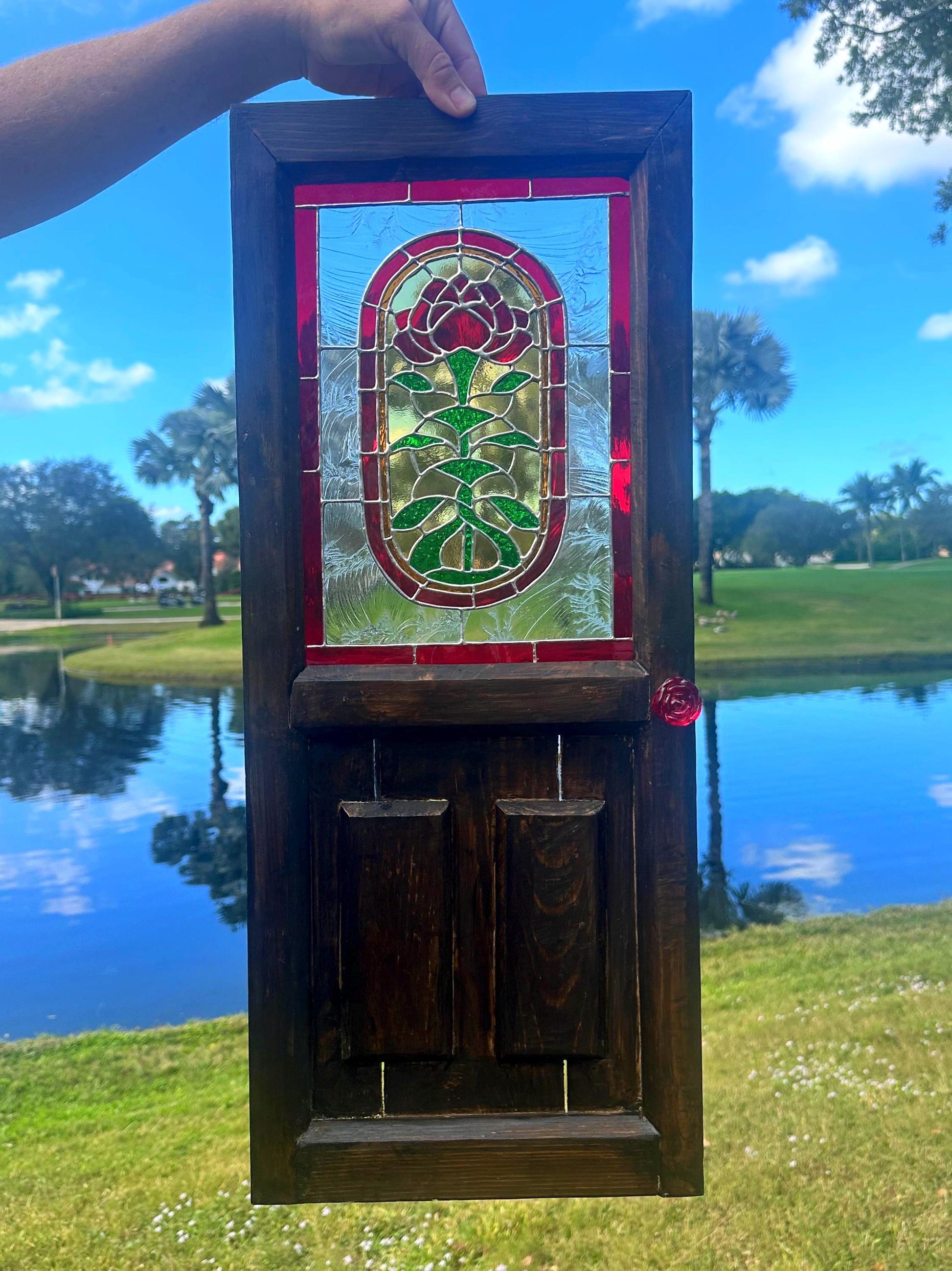 Vecna’s Door -Inspired Stained Glass Wall Art – One of a Kind Gothic Horror Collector Piece
