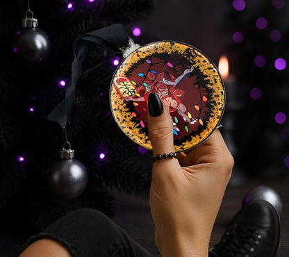 Upside Down Demogorgon Ornament, Gothic Horror Decor, Holographic Acrylic Hanging Art