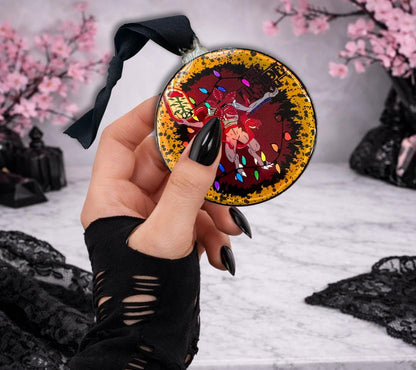 Upside Down Demogorgon Ornament, Gothic Horror Decor, Holographic Acrylic Hanging Art