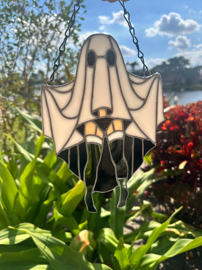Sexy Female Ghost Stained Glass Suncatcher, Pin Up Spooky Boudoir Decor