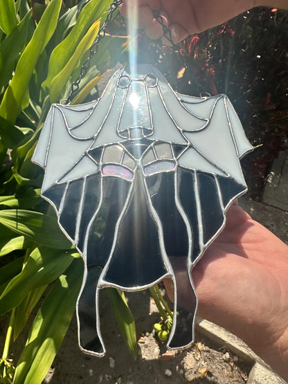 Sexy Female Ghost Stained Glass Suncatcher, Pin Up Spooky Boudoir Decor