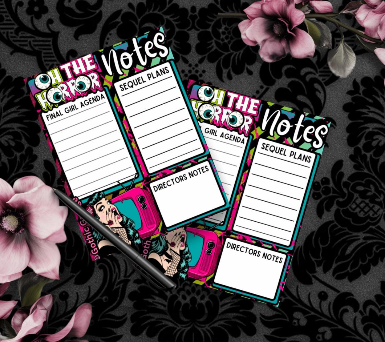Oh The Horror Notepad – Final Girl Agenda Horror Memo Pad | Spooky To Do List Stationery