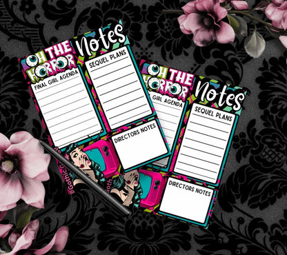 Oh The Horror Notepad – Final Girl Agenda Horror Memo Pad | Spooky To Do List Stationery