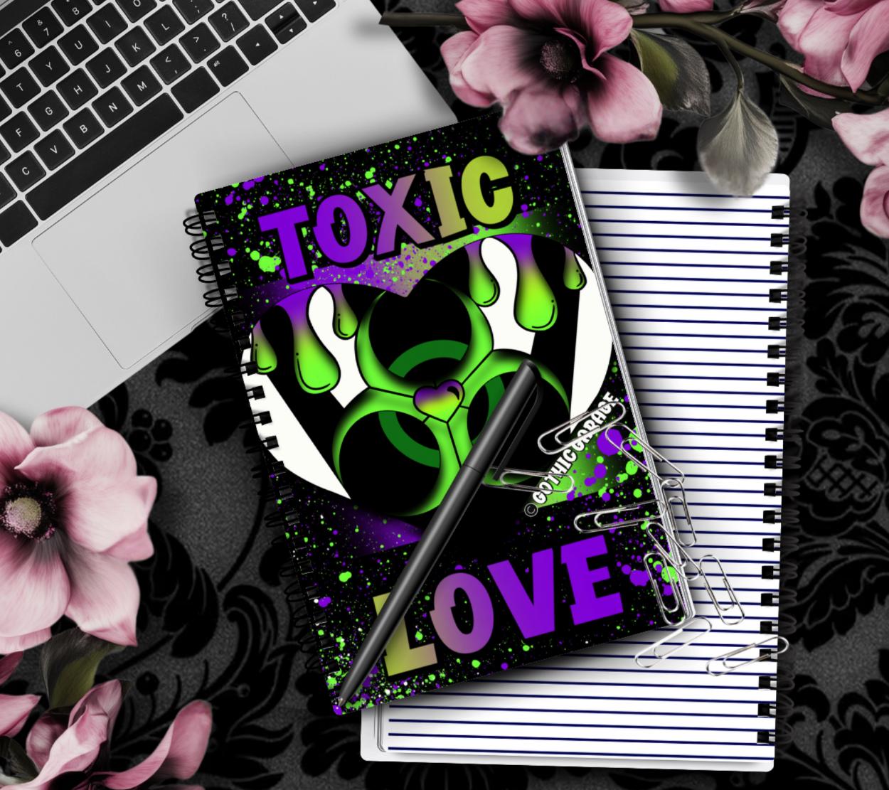 Toxic Love Gothic Lined Notebook - Alt Aesthetic Spiral Journal