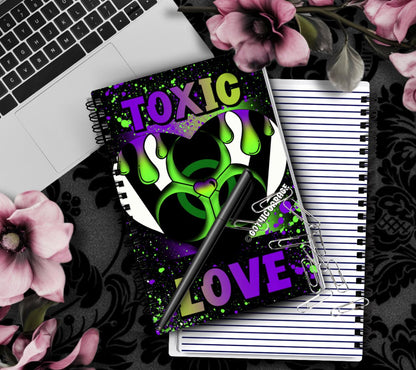 Toxic Love Gothic Lined Notebook - Alt Aesthetic Spiral Journal