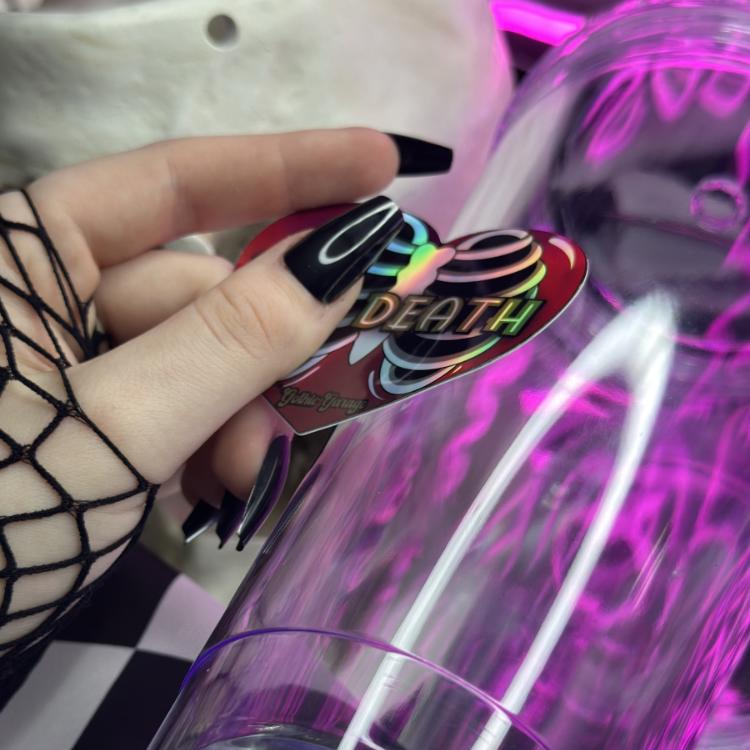 Til Death Skeleton Heart Waterproof Sticker | Gothic Love Vinyl Decal